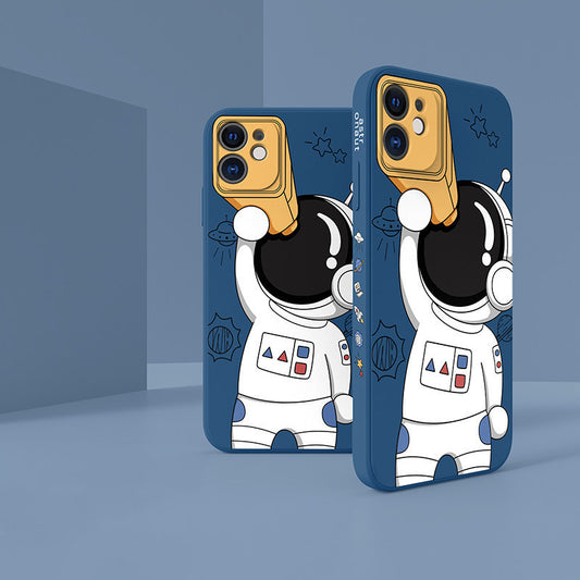 Astronauts iPhone Case Side Pattern, Soft Case